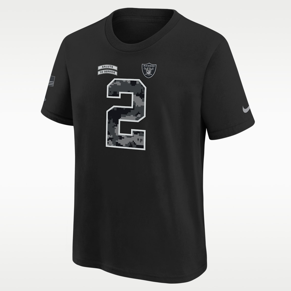 Ashton Jeanty Las Vegas Raiders Salute to Service Big Kids' Nike NFL T-Shirt