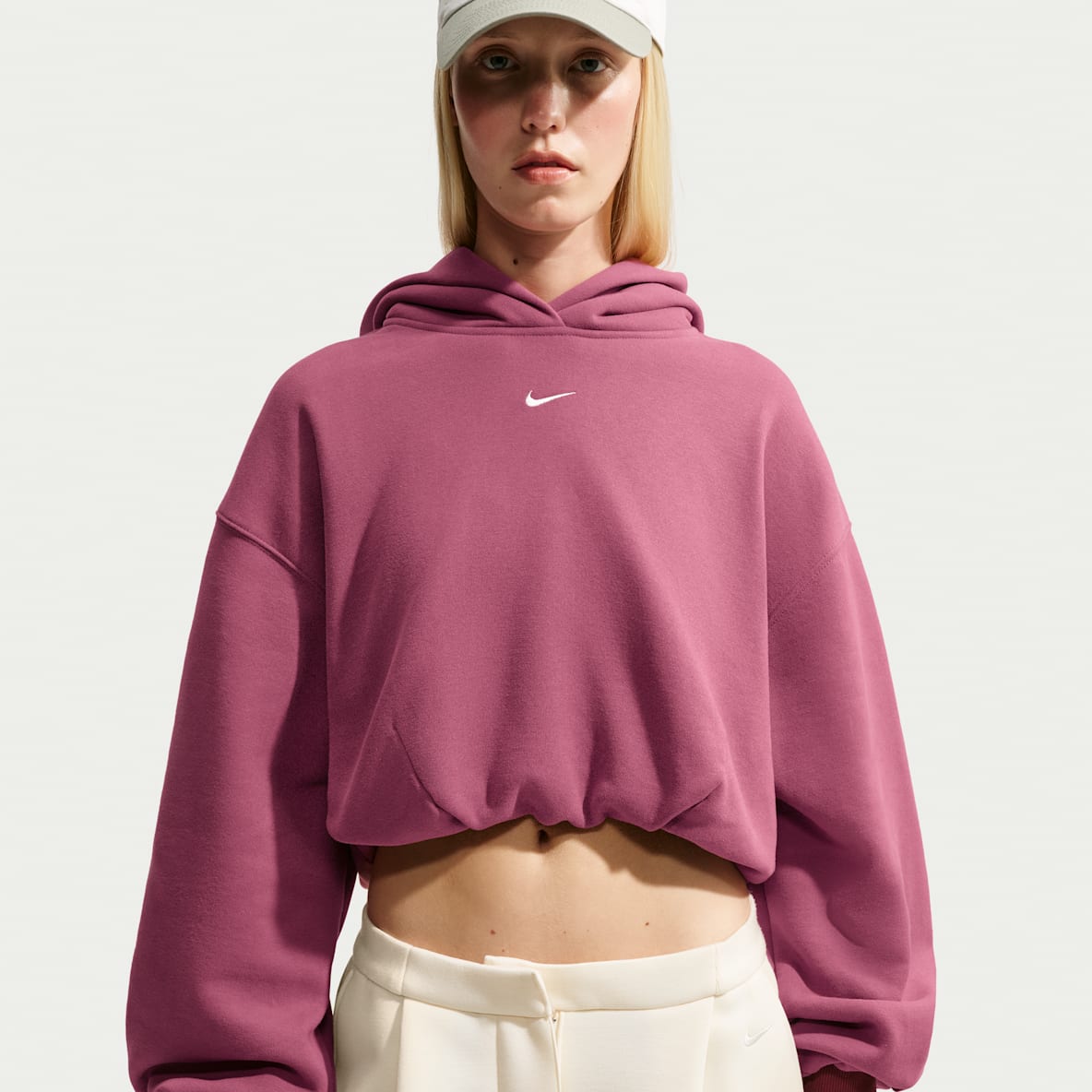 Nike Studio Fleece Medium Weight Women's Oversized Cropped Hoodie