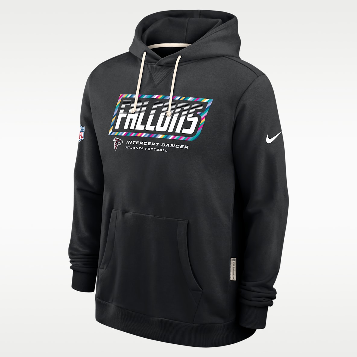 Atlanta Falcons Crucial Catch Sideline Standard Issue Sudadera con gorro sin cierre Nike Dri-FIT de la NFL para hombre