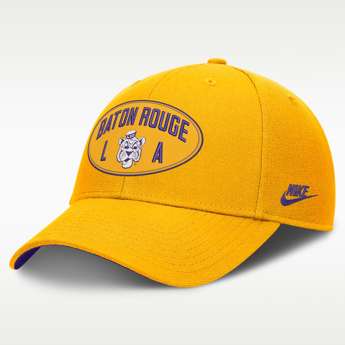 LSU Legacy Letter & Location Rise Men's Nike Dri-FIT College A-Frame Adjustable Hat