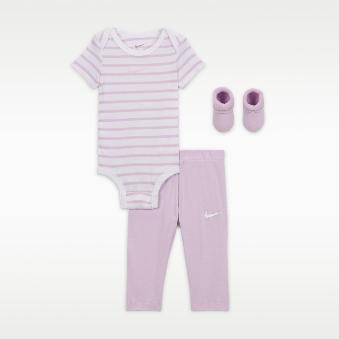 Nike Baby Bodysuit, Pants, and Terry Socks 3-Piece Set