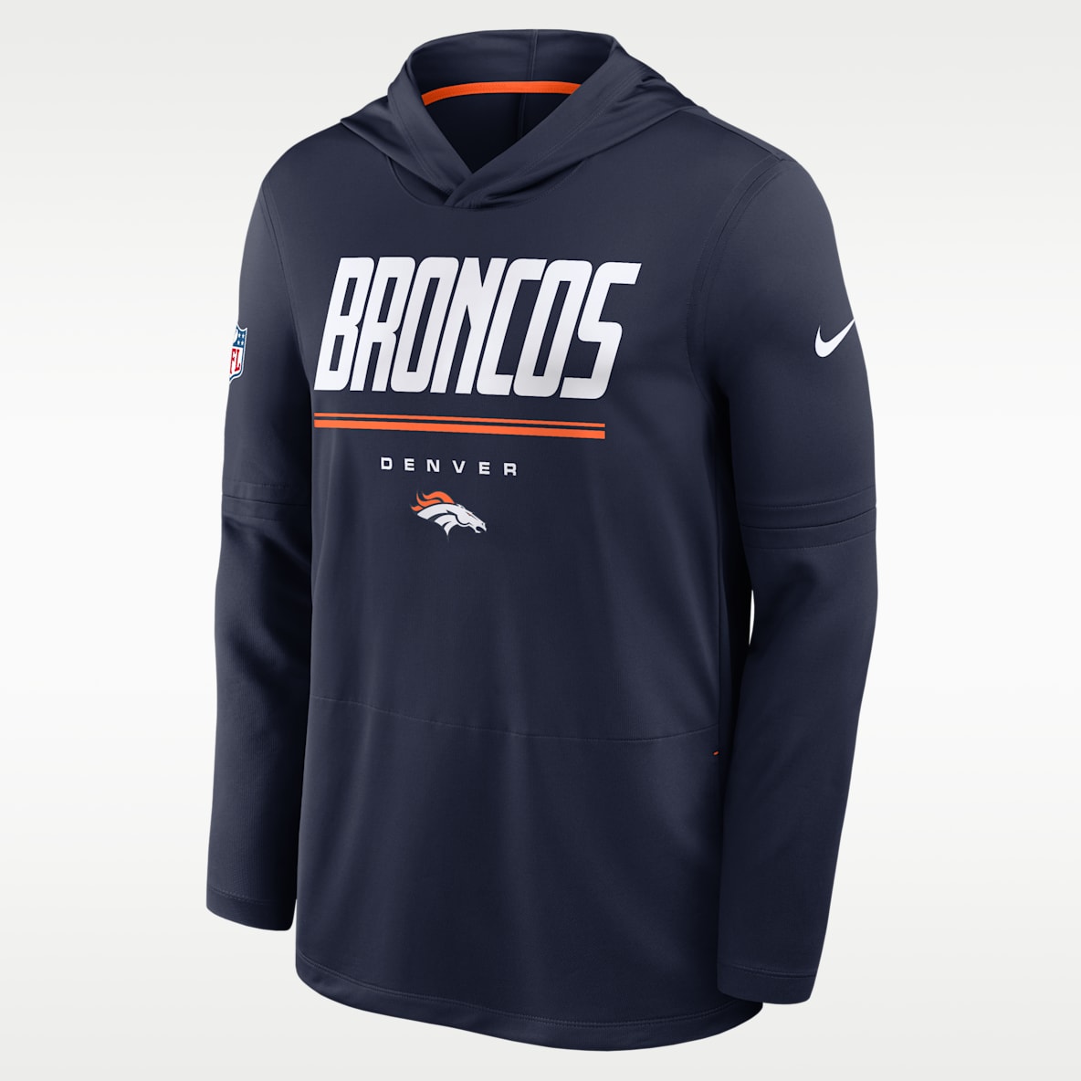 Denver Broncos Sideline Men's Nike Dri-FIT NFL Long-Sleeve Hooded Top