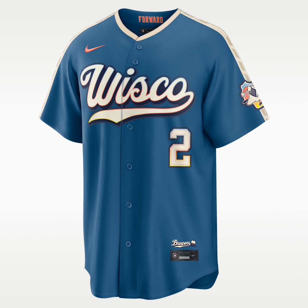 Brice Turang Milwaukee Brewers City Connect Men's Nike MLB Stadium Jersey