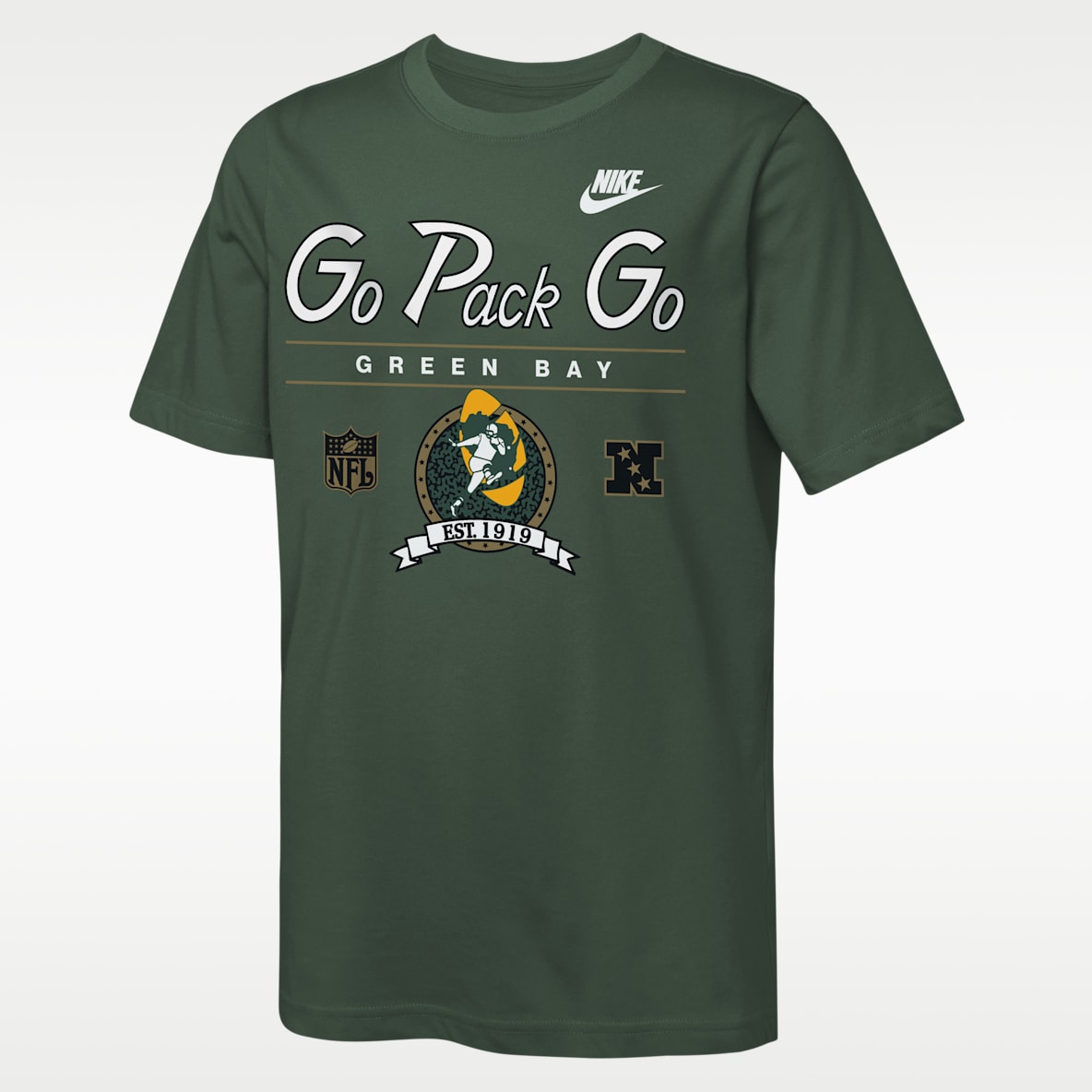 Green Bay Packers Rewind Hometown Slub Big Kids' Nike Dri-FIT NFL T-Shirt