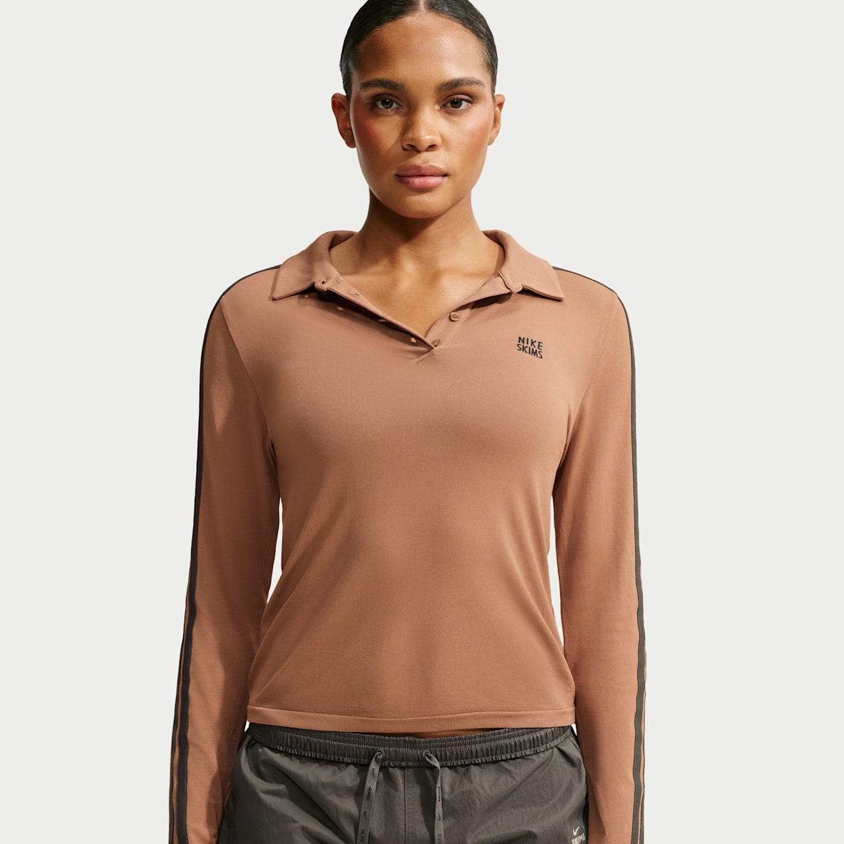 NikeSKIMS Stretch Knit Women's Long-Sleeve Polo Top