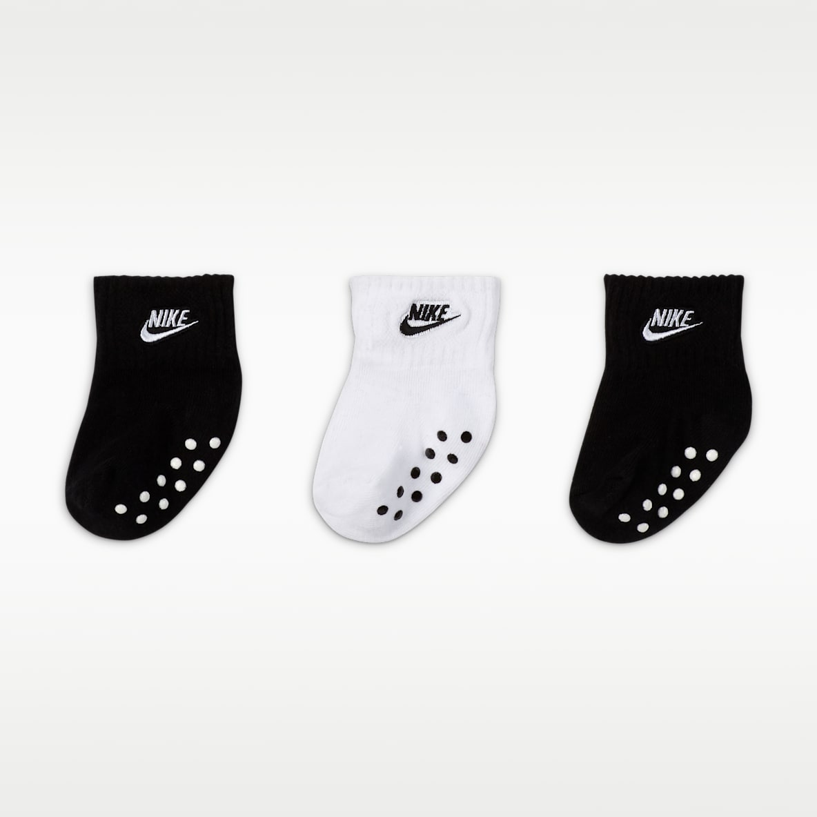 Nike Meias antiderrapantes pelo tornozelo para bebé (6-12 meses, 3 pares)