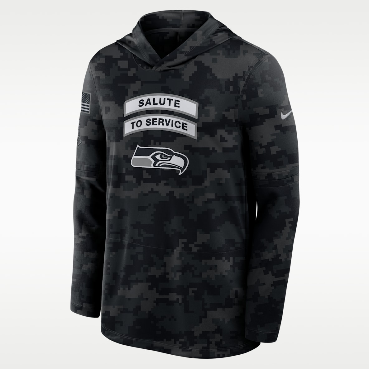Seattle Seahawks Salute to Service Sideline Men's Nike Dri-FIT NFL Long-Sleeve Hooded Top