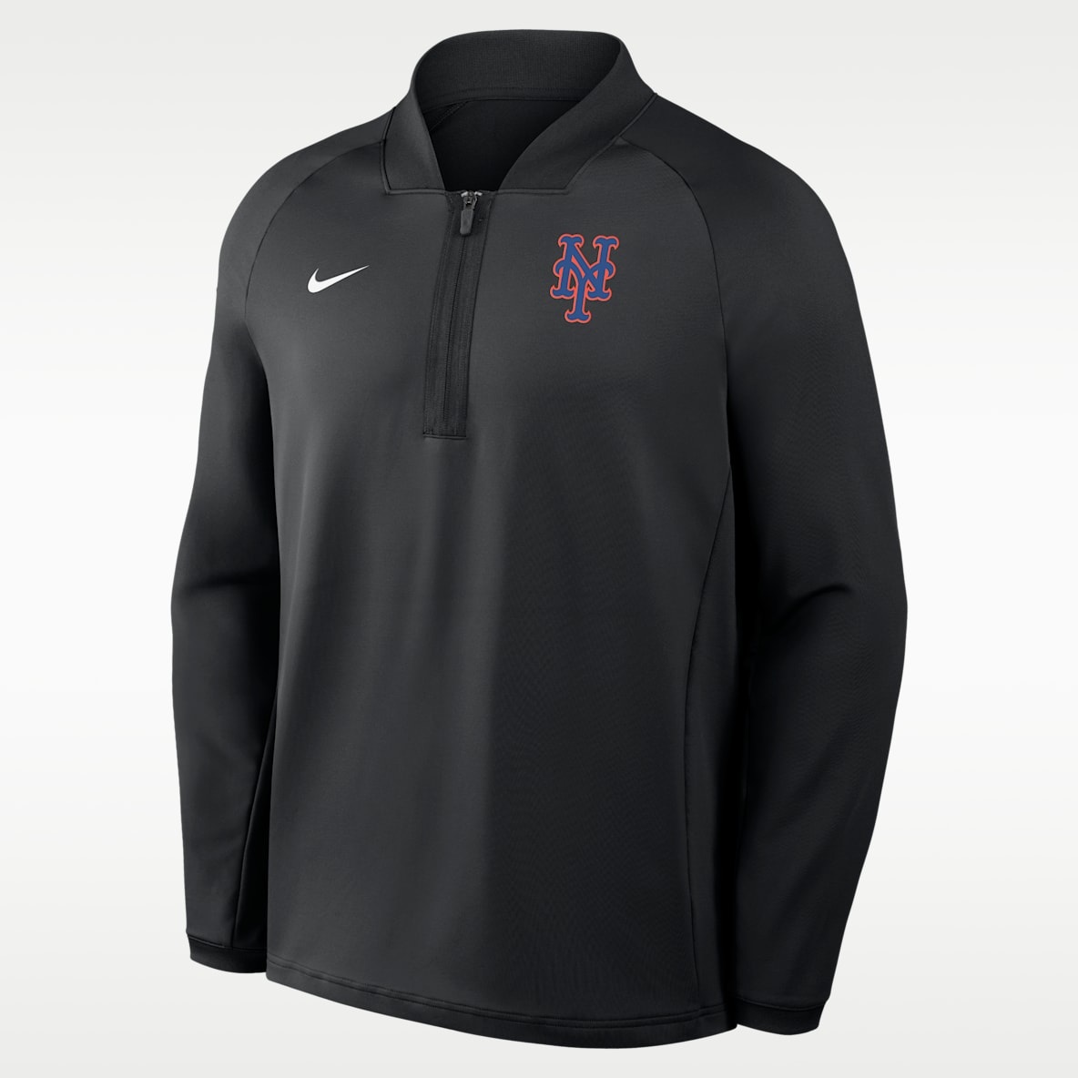 New York Mets Authentic Collection Playera de manga larga Nike Dri-FIT de la MLB de medio cierre para hombre