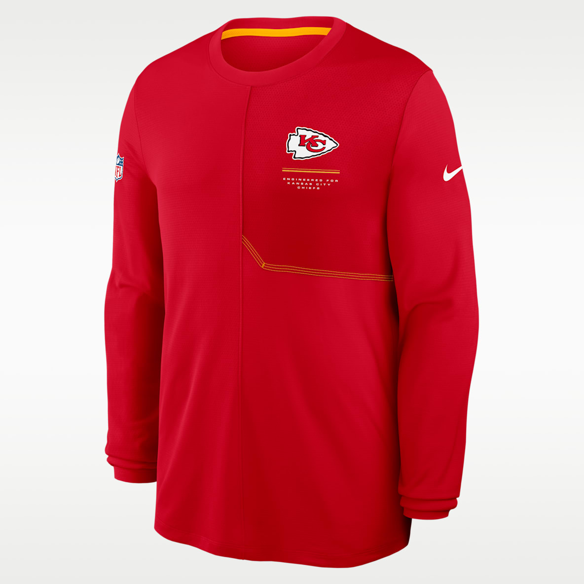 Kansas City Chiefs Sideline Coach Playera de manga larga Nike Dri-FIT de la NFL para hombre
