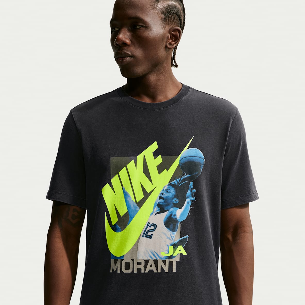 Ja T-shirt de basquetebol para homem