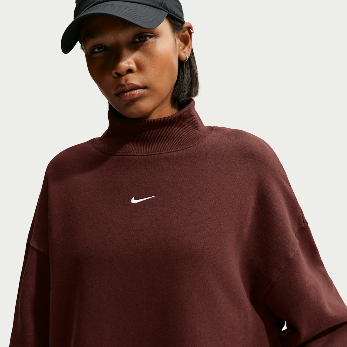 Nike Studio Fleece Medium Weight Women's Oversized Mock-Neck Sweatshirt