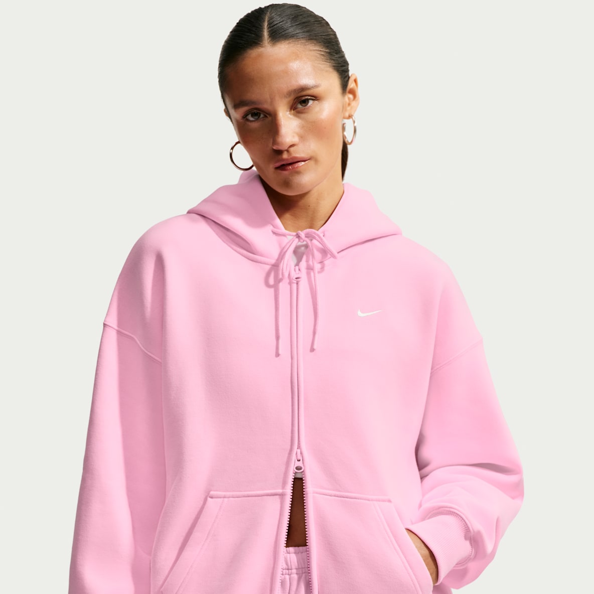 Nike Studio Fleece Medium Weight Sweat à capuche et zip oversize pour Femme