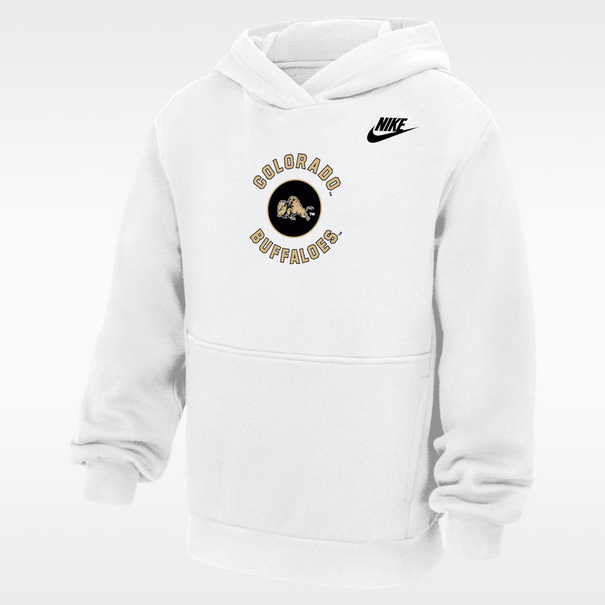 Colorado Buffaloes Club Sudadera con gorro sin cierre de tejido Fleece para niños talla grande Nike