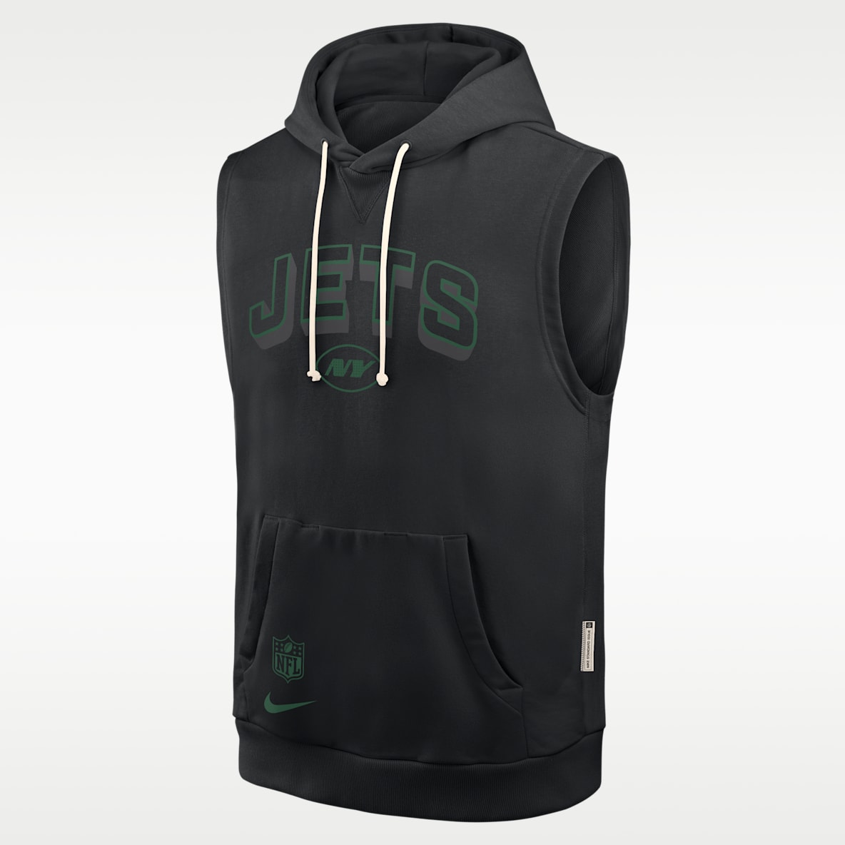 New York Jets Sideline Sudadera con gorro sin cierre sin mangas Nike Dri-FIT de la NFL para hombre
