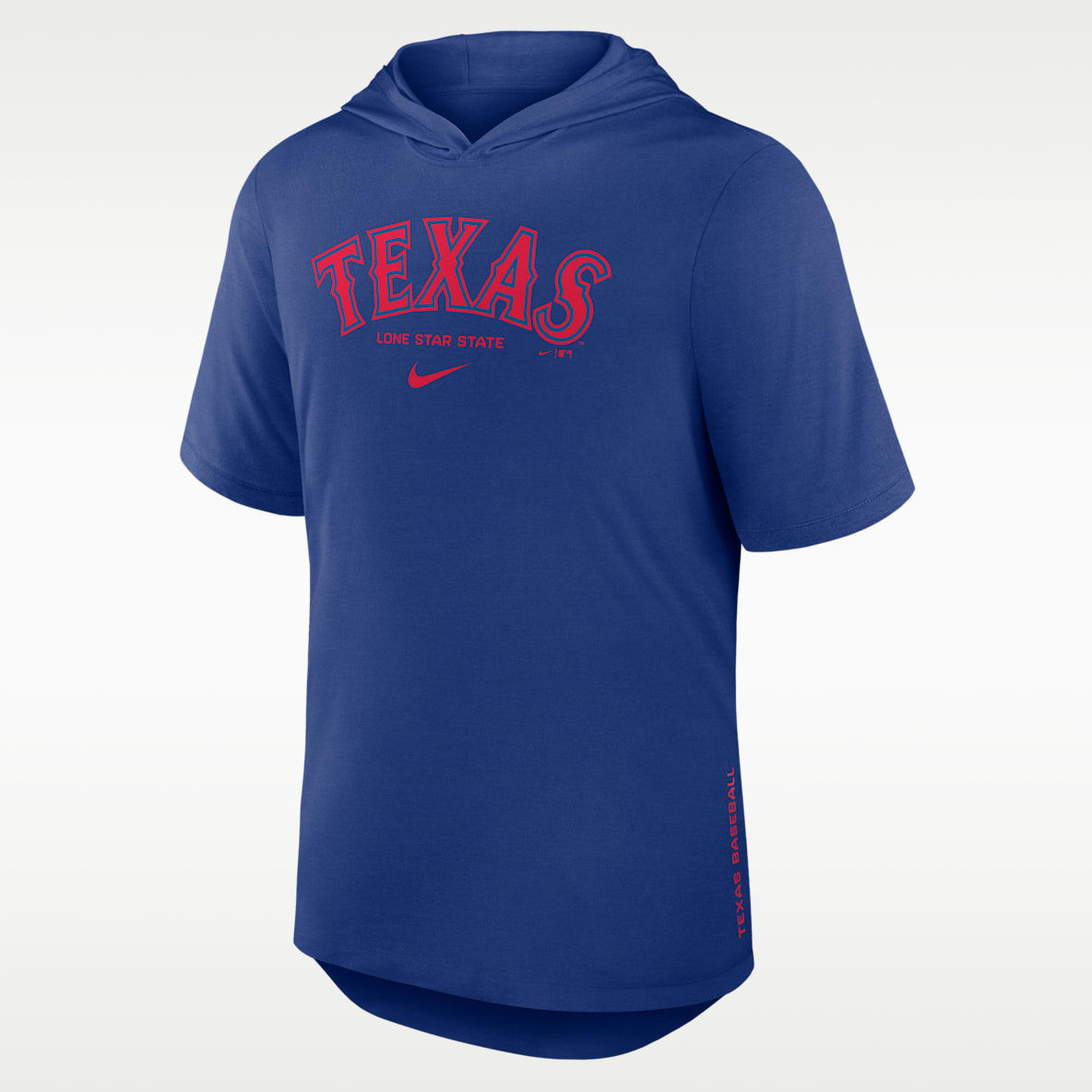 Texas Rangers Arched Wordmark Men's Nike Dri-FIT MLB Hooded T-Shirt