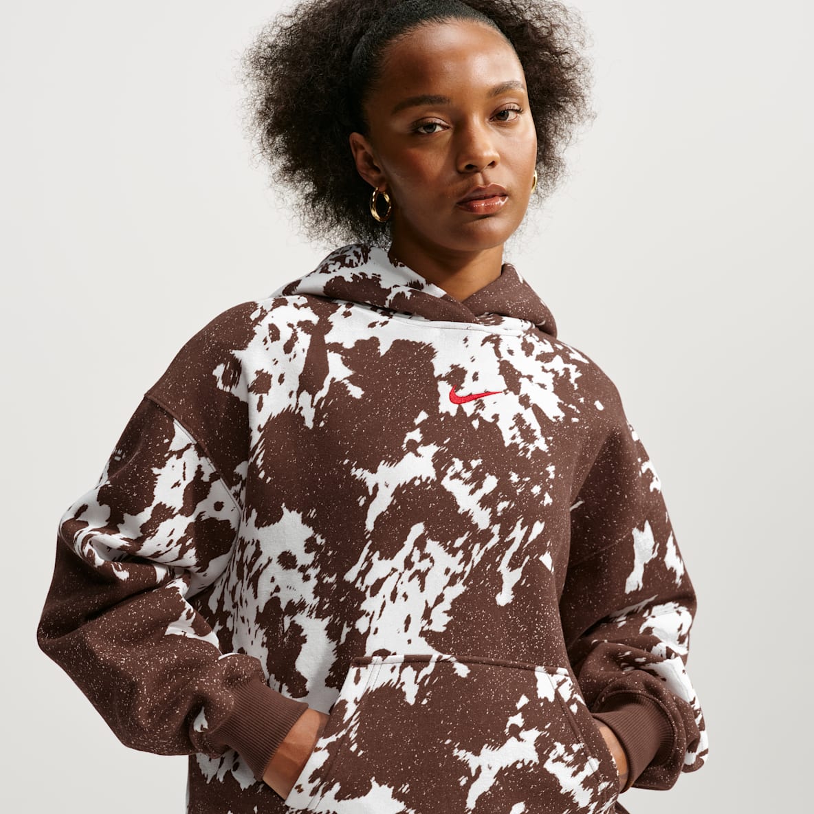 Nike Studio Fleece Medium Weight   Women's Oversized Pullover Hoodie