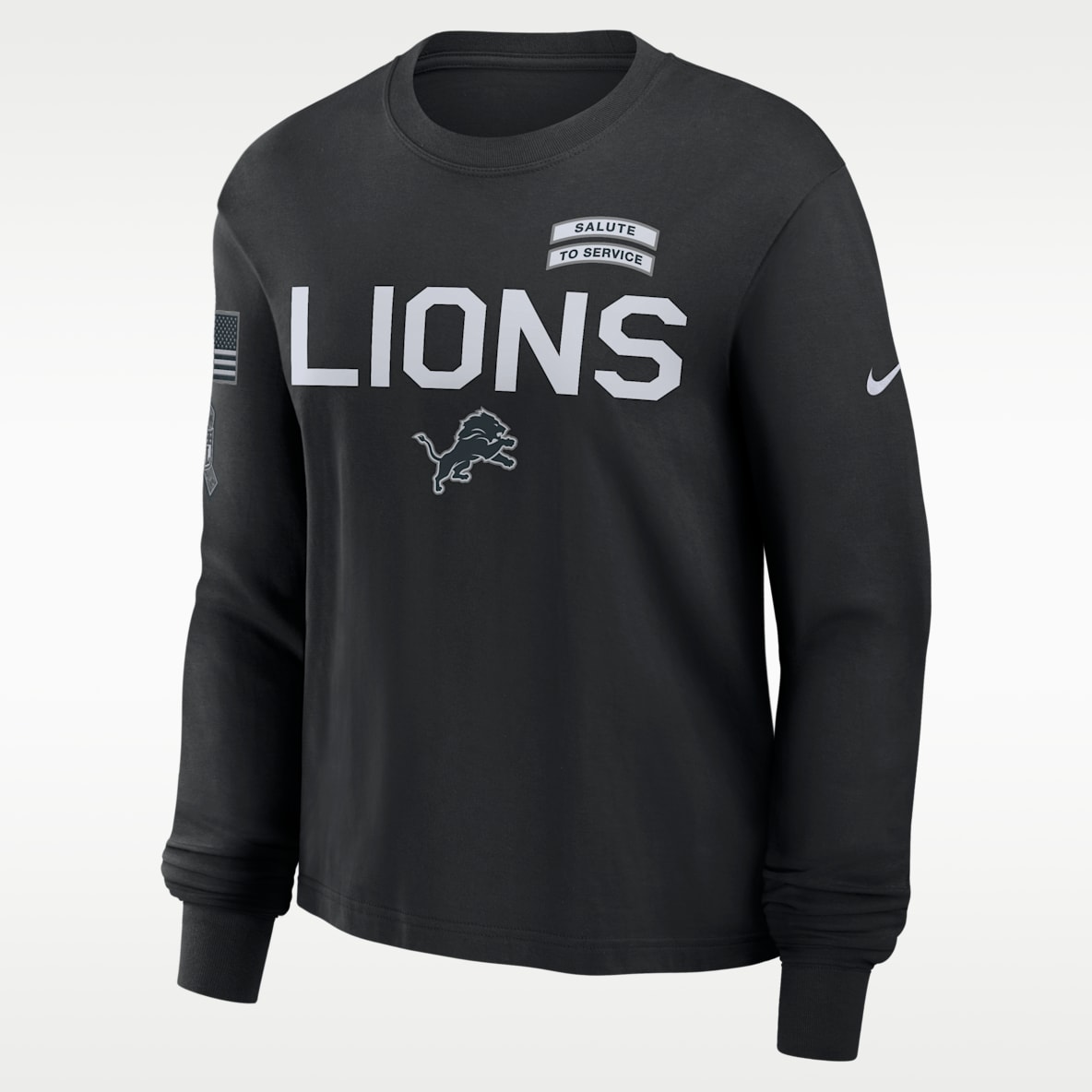 Detroit Lions Salute to Service Sideline Women's Nike Dri-FIT NFL Long-Sleeve T-Shirt