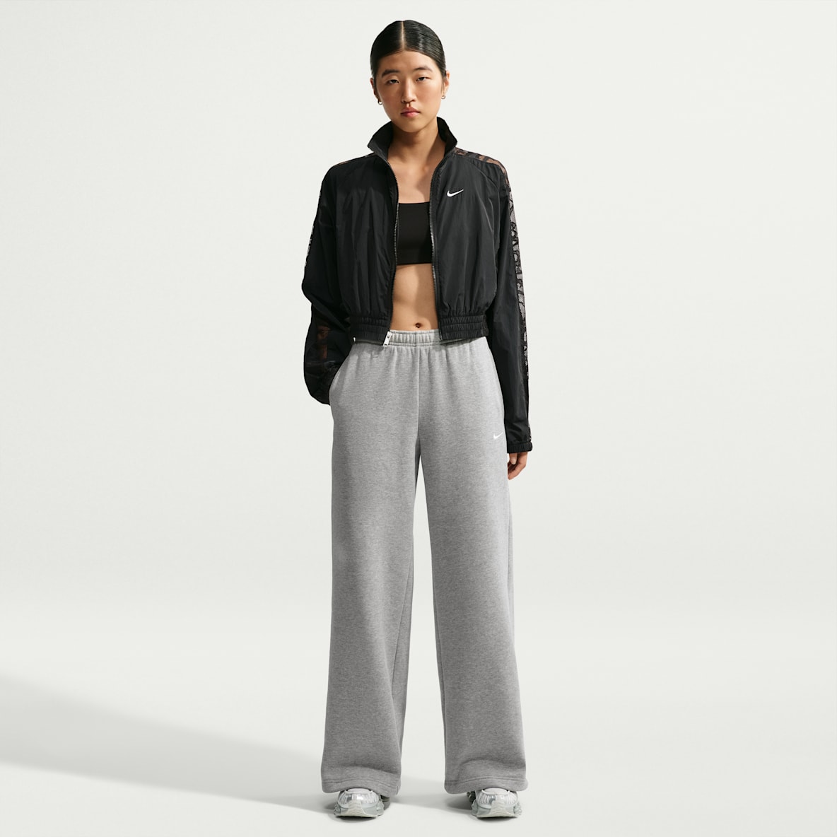 Nike Studio Fleece Medium Weight Women's Mid-Rise Wide-Leg Trousers