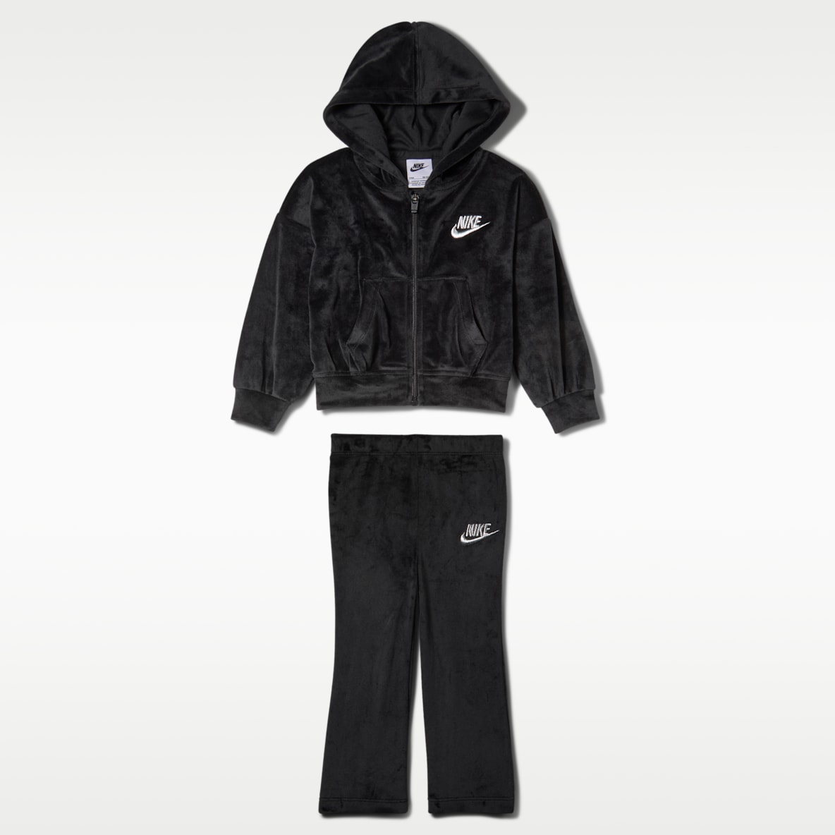 Nike Conjunto de 2 piezas de leggings de velour acampanados para bebé (12 a 24 meses)