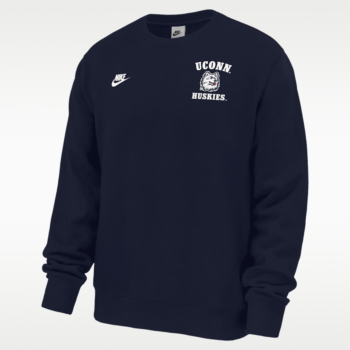 Connecticut Huskies Club Men's Nike Football Fleece Crew-Neck Sweatshirt