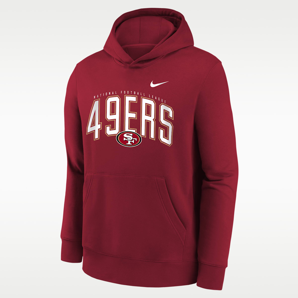 San Francisco 49ers Essentials Club Logo Arch Big Kids' Nike NFL Pullover Crew