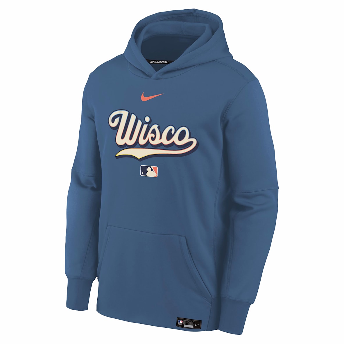 Milwaukee Brewers Authentic Collection City Connect Big Kids' Nike Therma-FIT MLB Pullover Hoodie