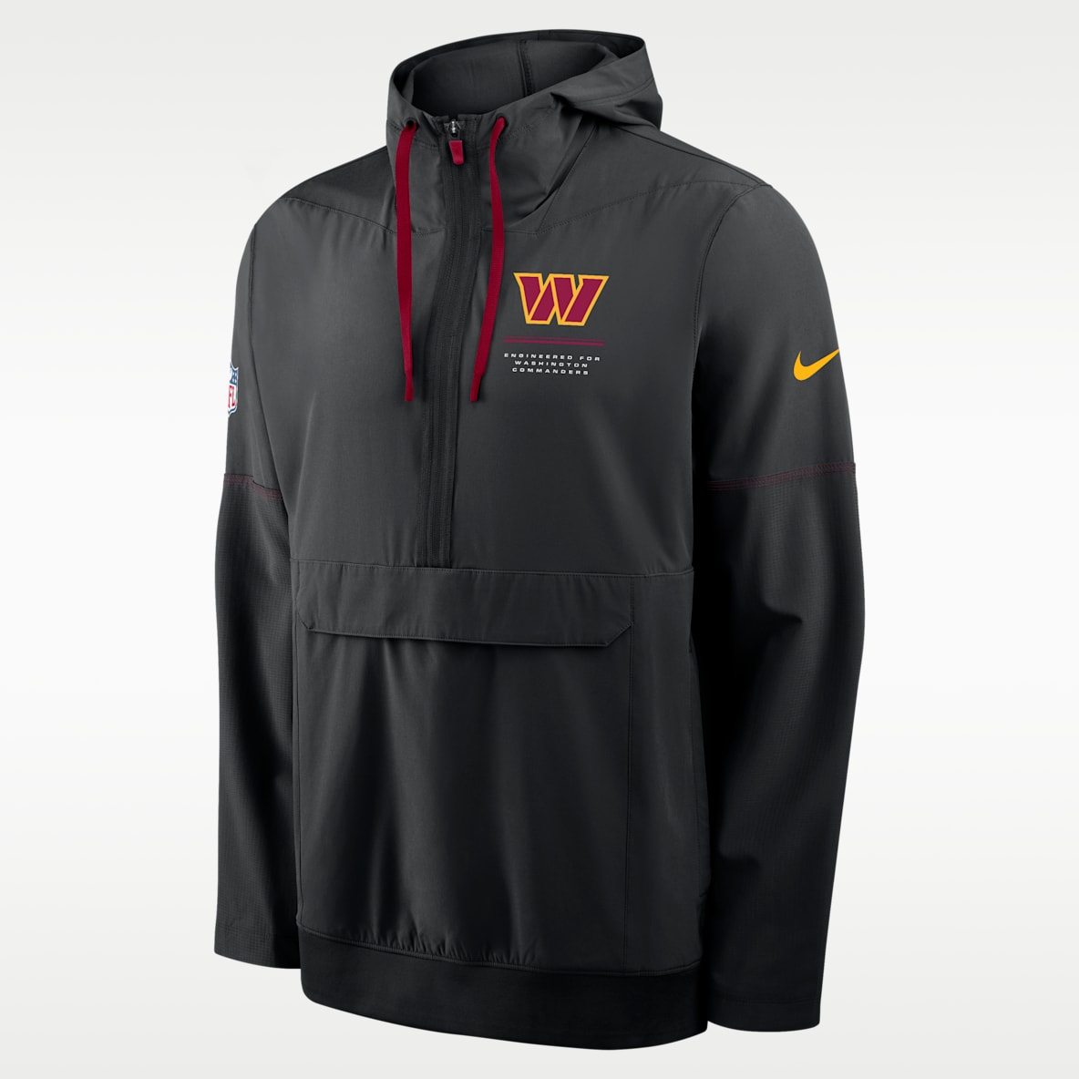 Washington Commanders Sideline Anorak Chamarra con gorro de medio cierre Nike de la NFL para hombre
