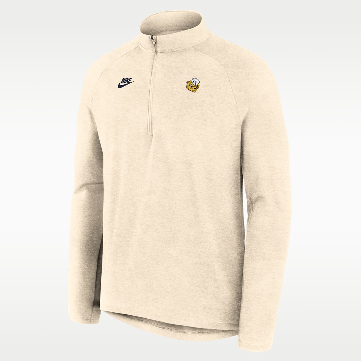 Michigan Legacy Stride Playera de manga larga universitaria Nike Dri-FIT de medio cierre para hombre