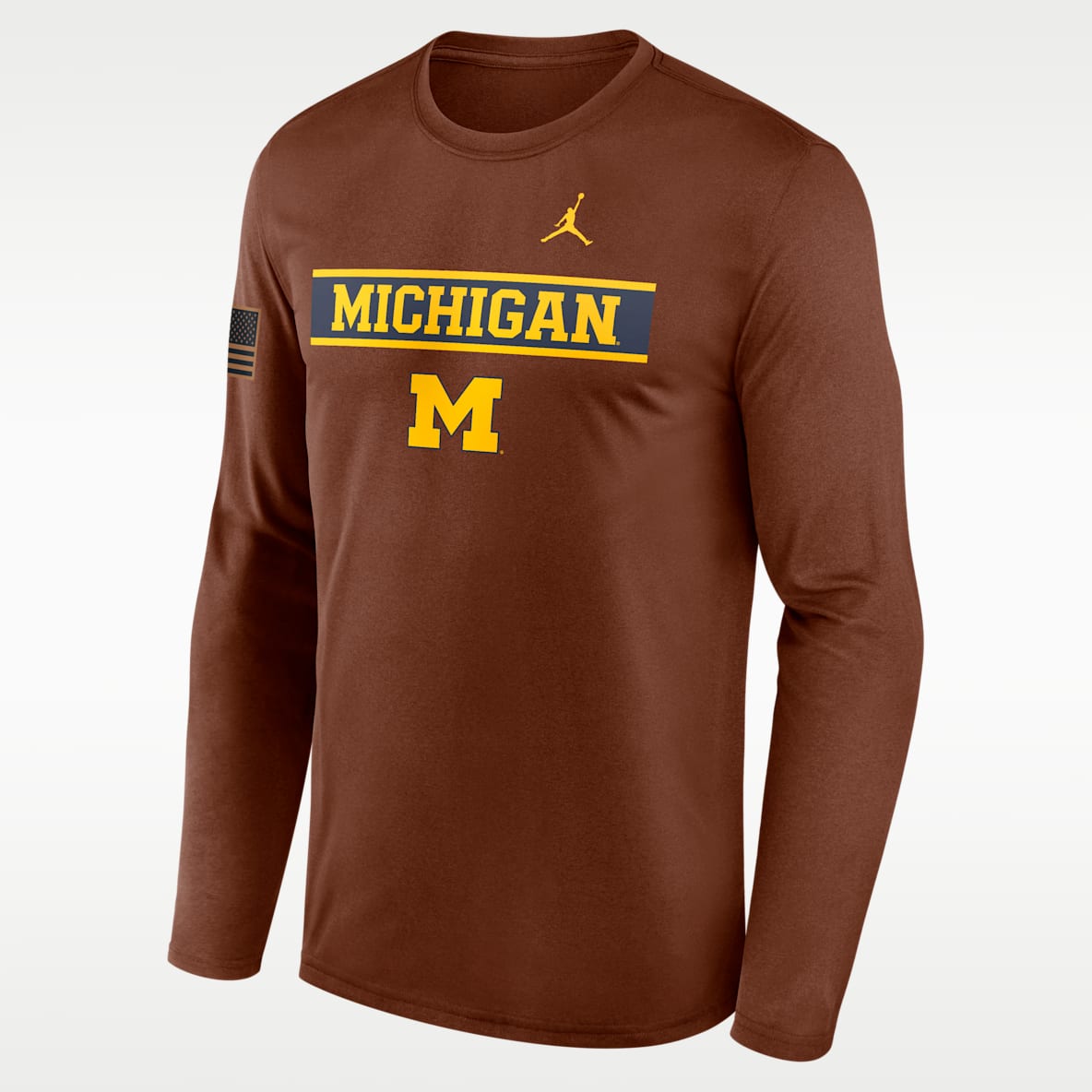Michigan Courtside Men's Jordan Brand Dri-FIT College Long-Sleeve T-Shirt
