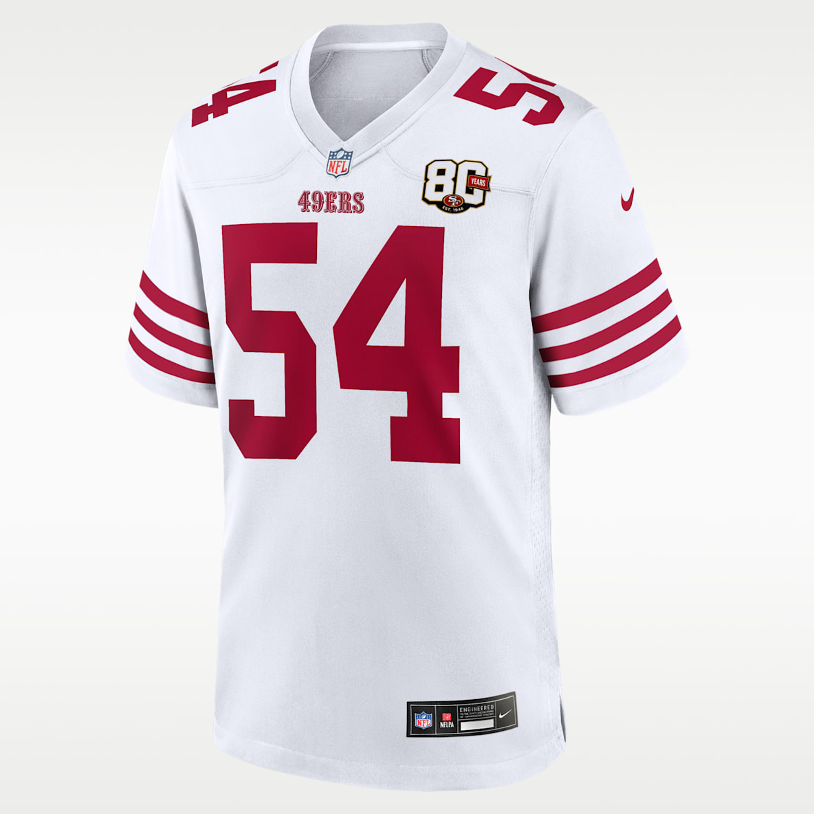 Fred Warner San Francisco 49ers 80th Anniversary Men's Nike NFL Game Jersey