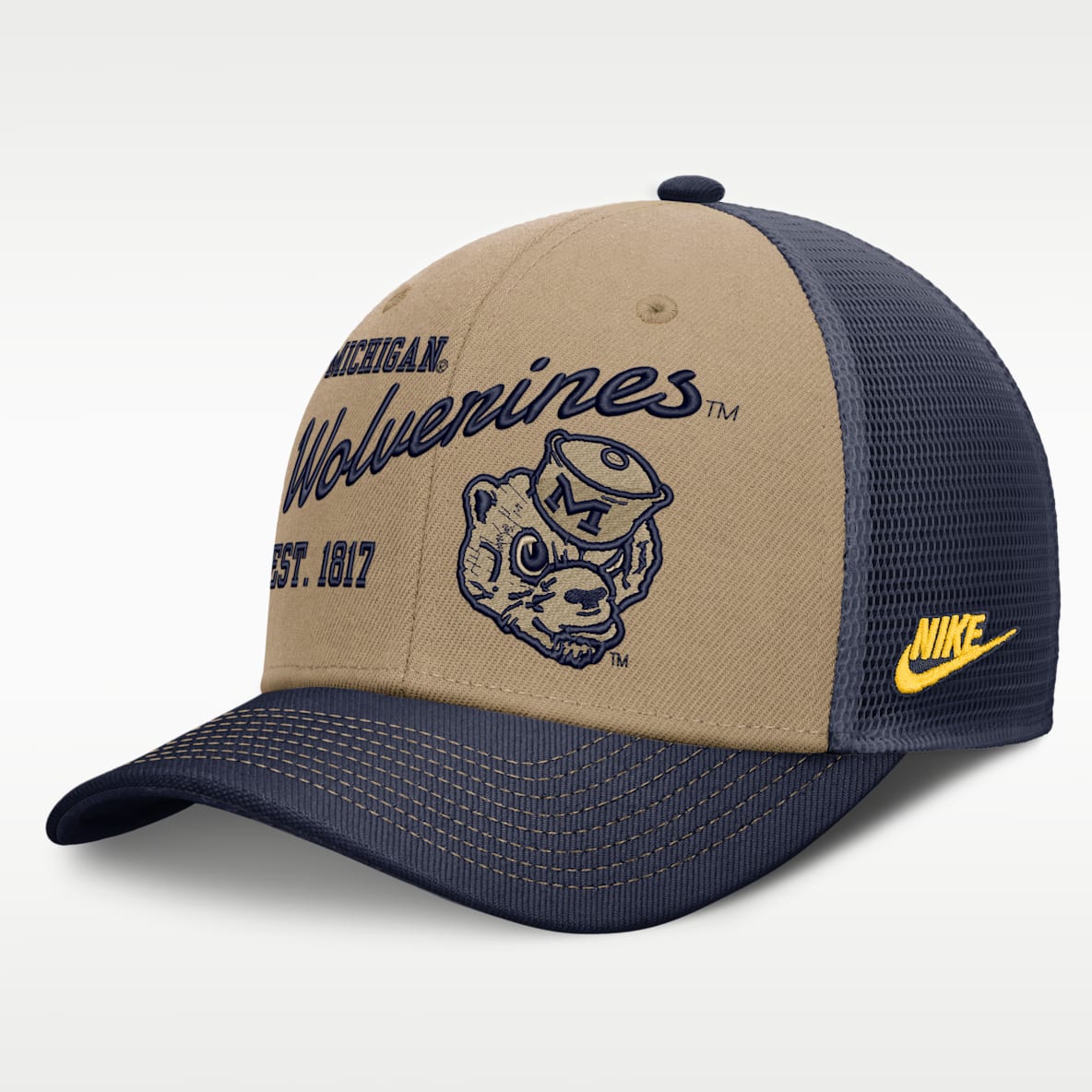Michigan Legacy Rise Men's Nike Dri-FIT College Trucker Adjustable Hat