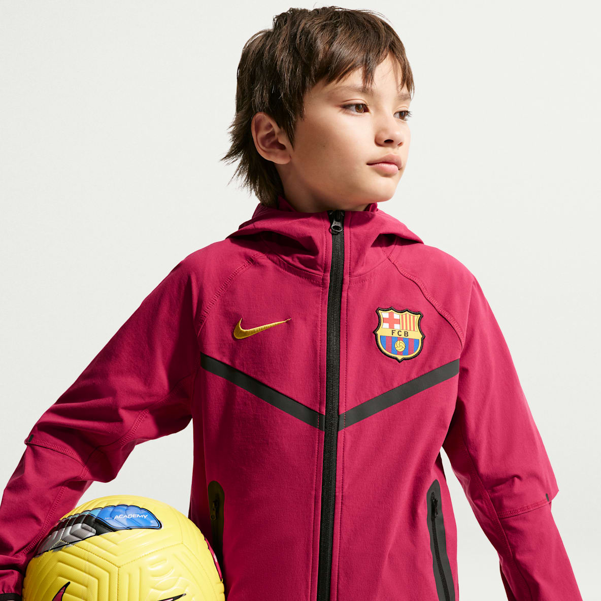 FC Barcelona Tech Big Kids' (Boys') Nike Soccer Full-Zip Jacket