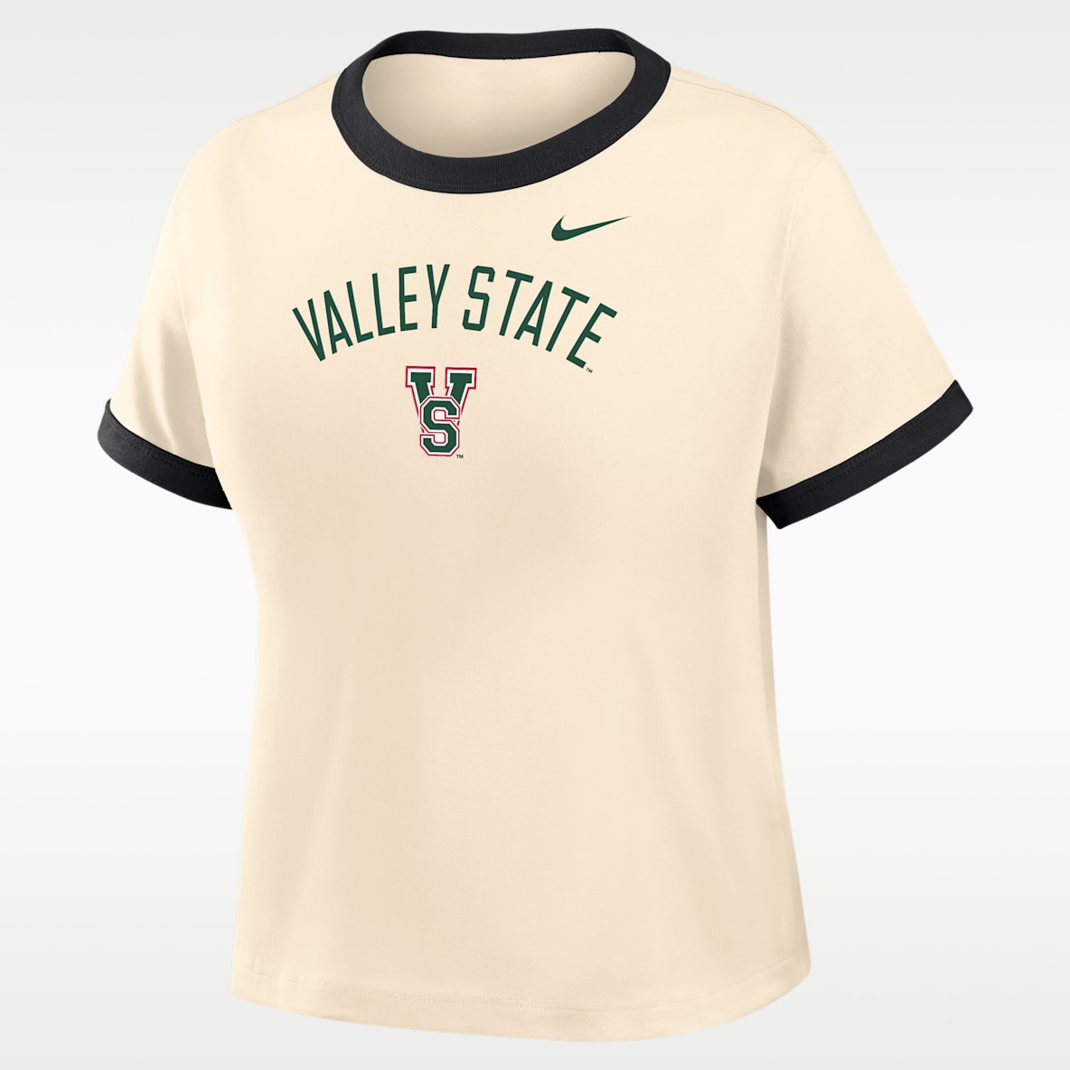 Nike College (Mississippi Valley State University) Women's Cropped Ringer T-Shirt