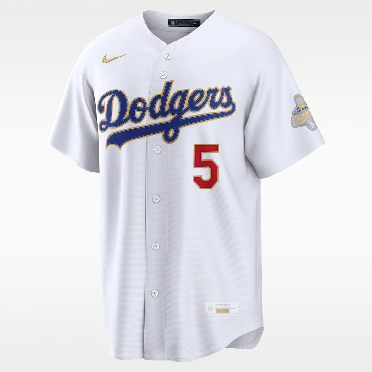 Freddie Freeman Los Angeles Dodgers 2025 World Series Champion Gold Series Men's Nike MLB Stadium Jersey