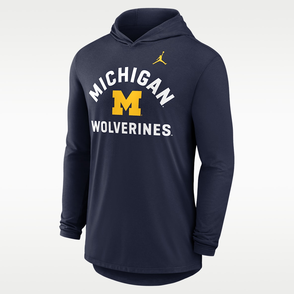 Michigan Primetime Arch Men's Nike Dri-FIT College Long-Sleeve Hooded T-Shirt
