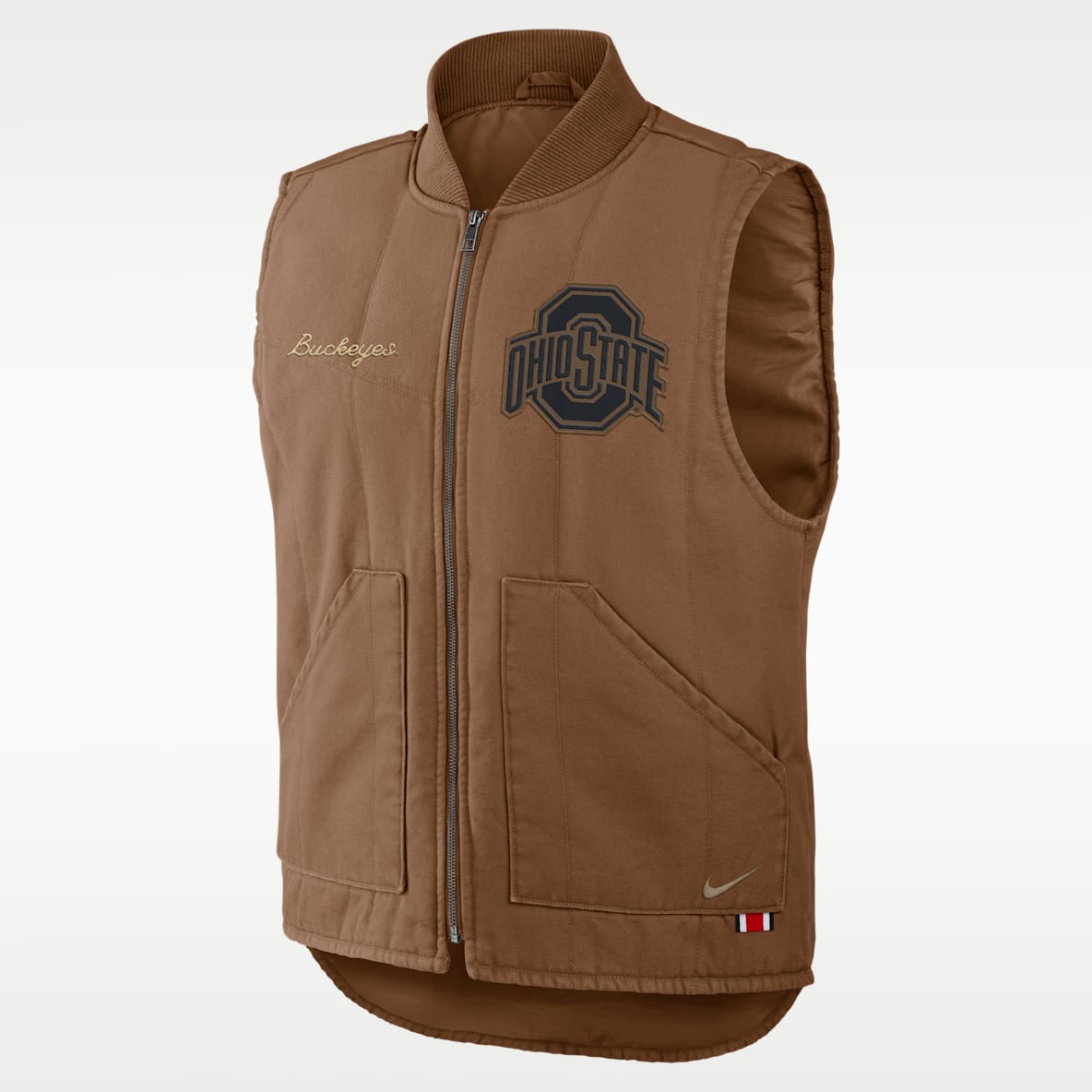 Ohio State Academic Men's Nike College Padded Full-Zip Vest