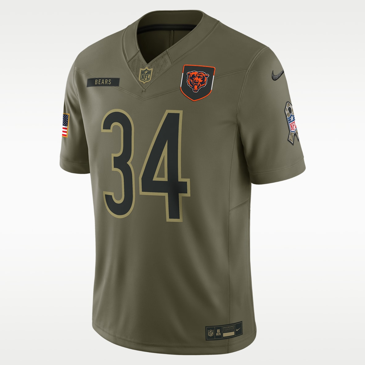 Walter Payton Chicago Bears Salute to Service Retired Men's Nike Dri-FIT NFL Limited Jersey