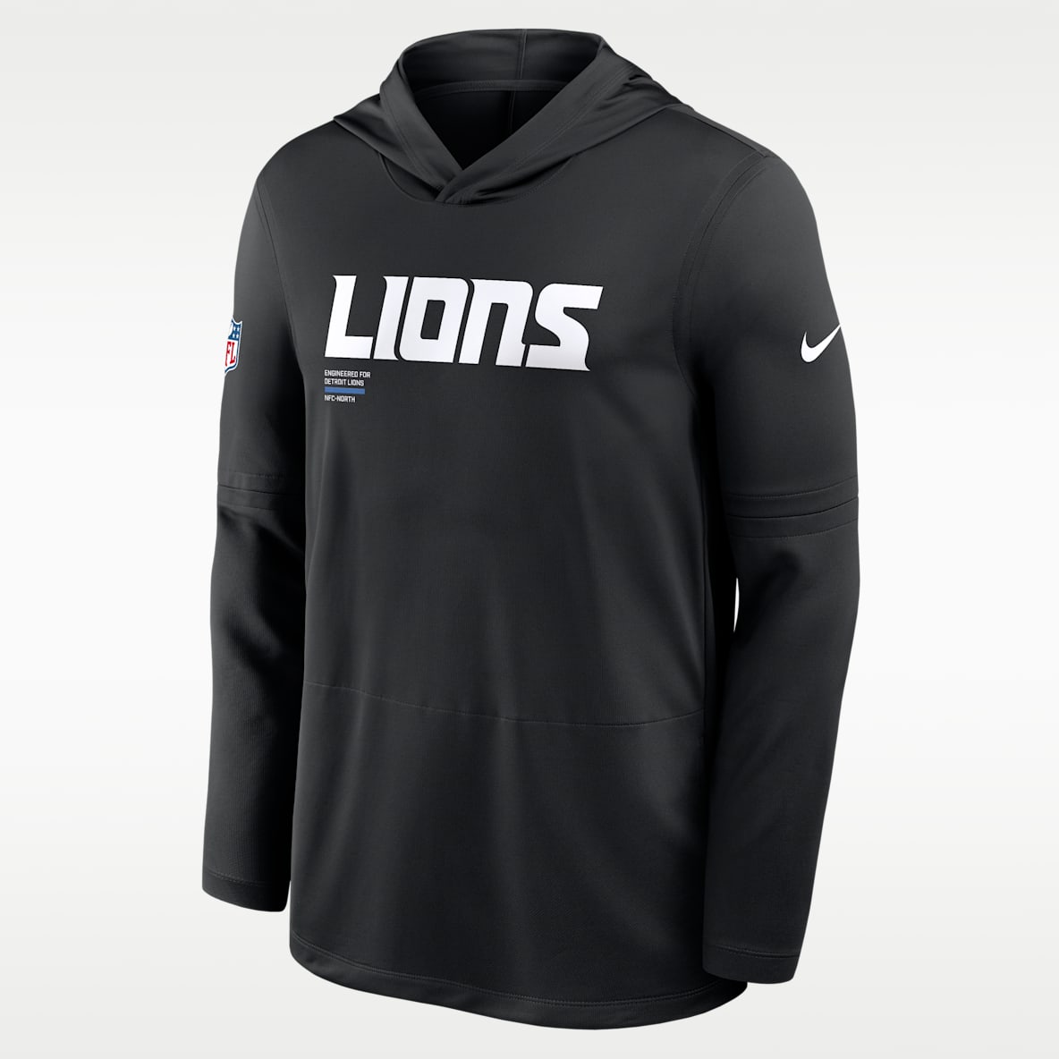 Detroit Lions Pure Fury Sideline Playera de manga larga Nike Dri-FIT de la NFL con gorro para hombre