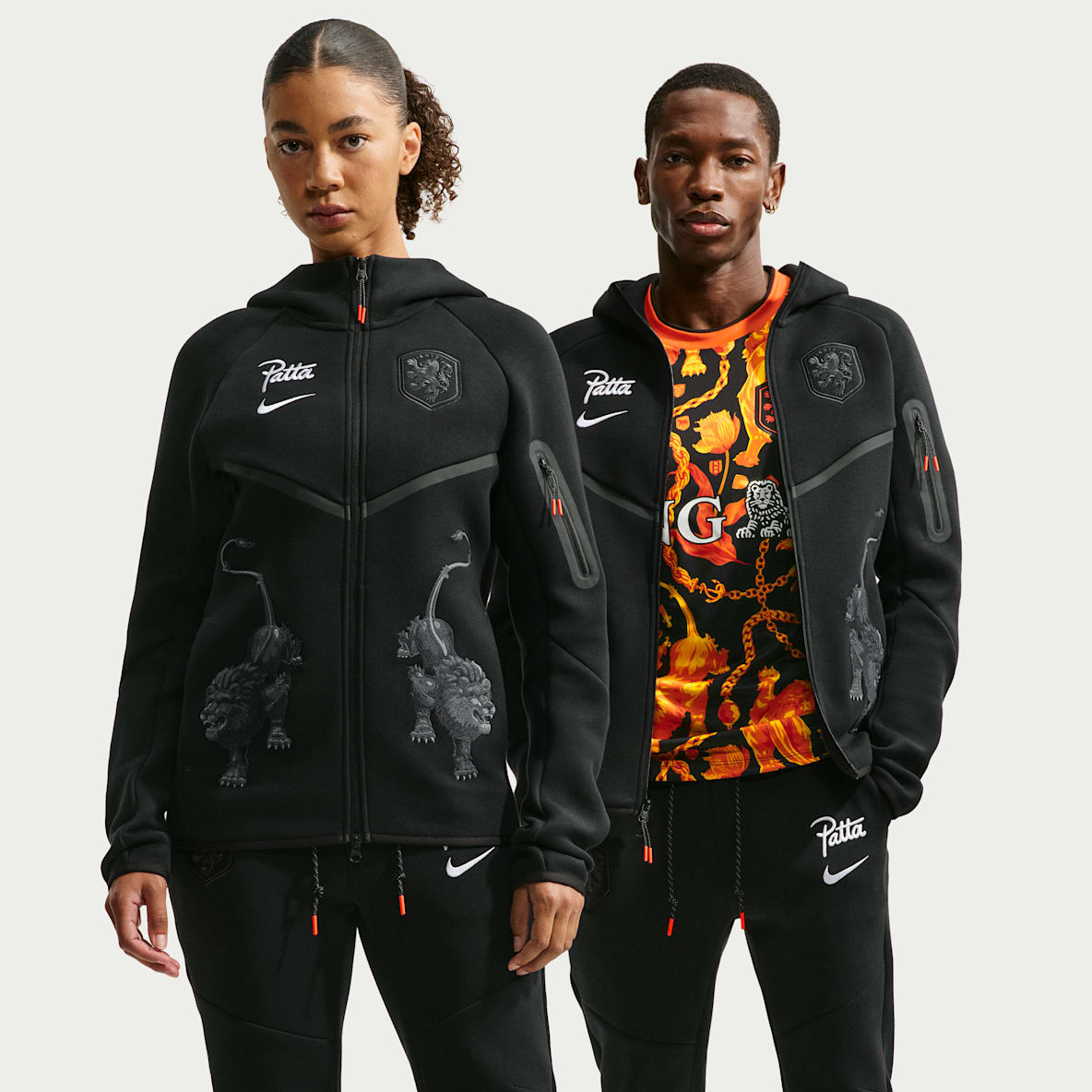 Netherlands x Patta Men's Tech Fleece Full-Zip Windrunner Hoodie 