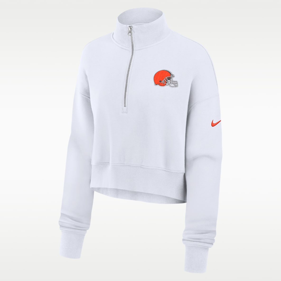 Cleveland Browns Primetime Phoenix Women's Nike NFL Oversized Cropped 1/4-Zip Crew