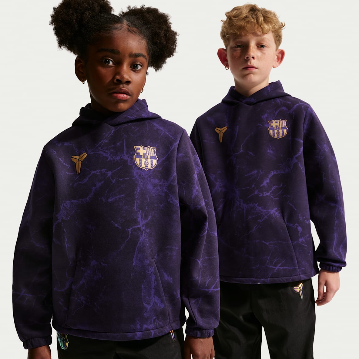 FC Barcelona Away Big Kids' Kobe Soccer Pullover Hoodie
