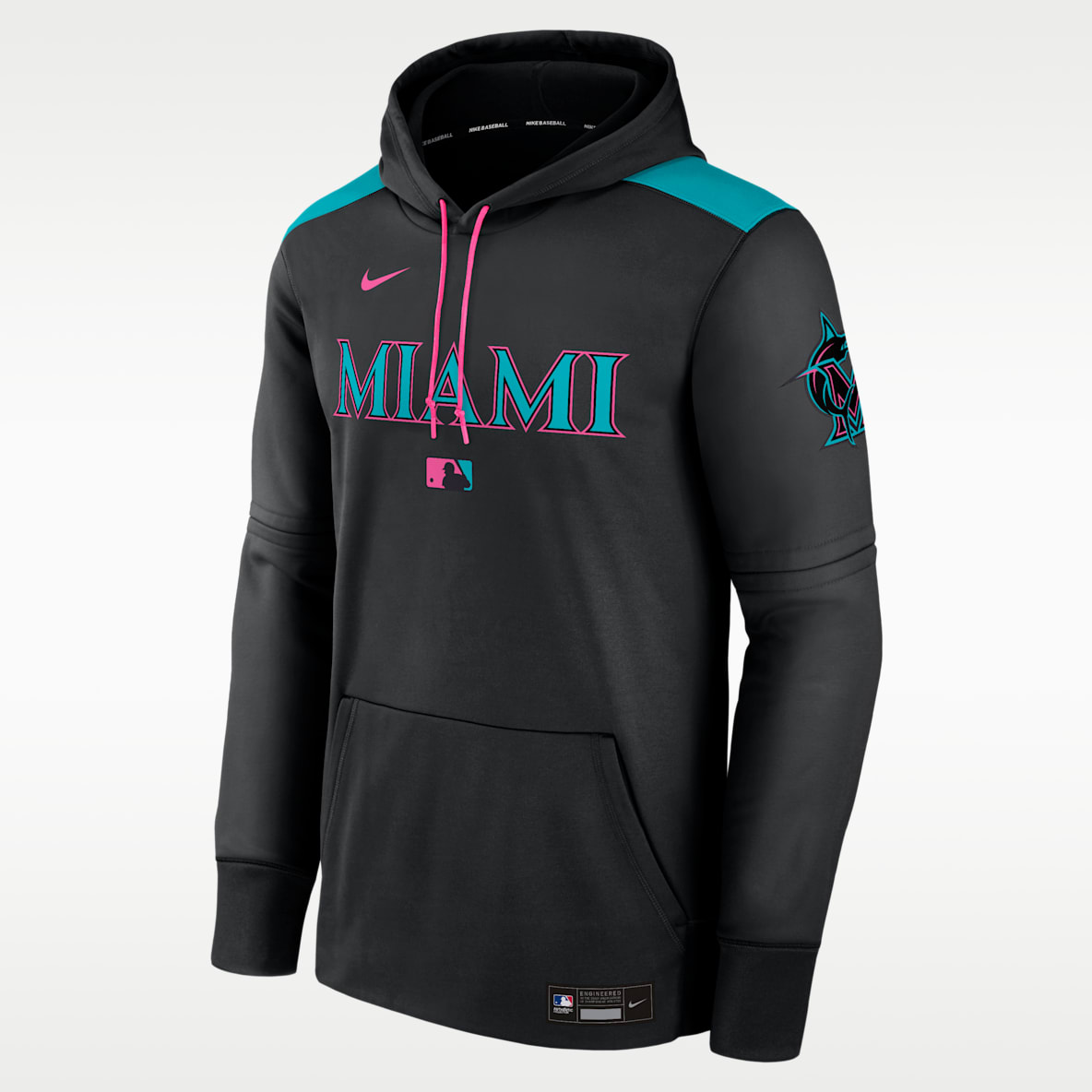 Miami Marlins Authentic Collection City Connect Men's Nike Therma MLB Pullover Hoodie