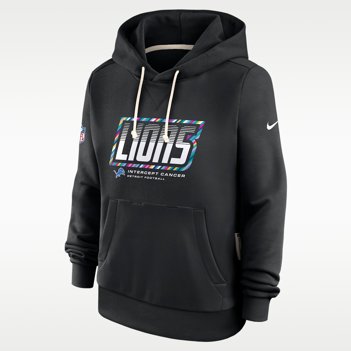 Detroit Lions Crucial Catch Standard Issue Women's Nike Dri-FIT NFL Pullover Hoodie