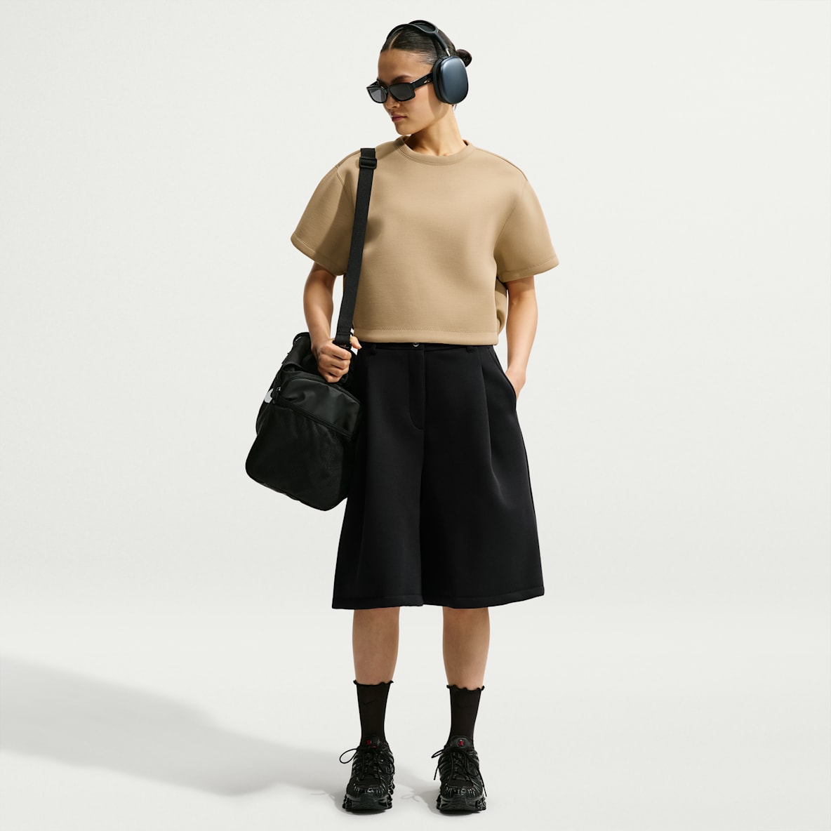 Nike Pregame Fleece Oversized damesshorts met halfhoge taille