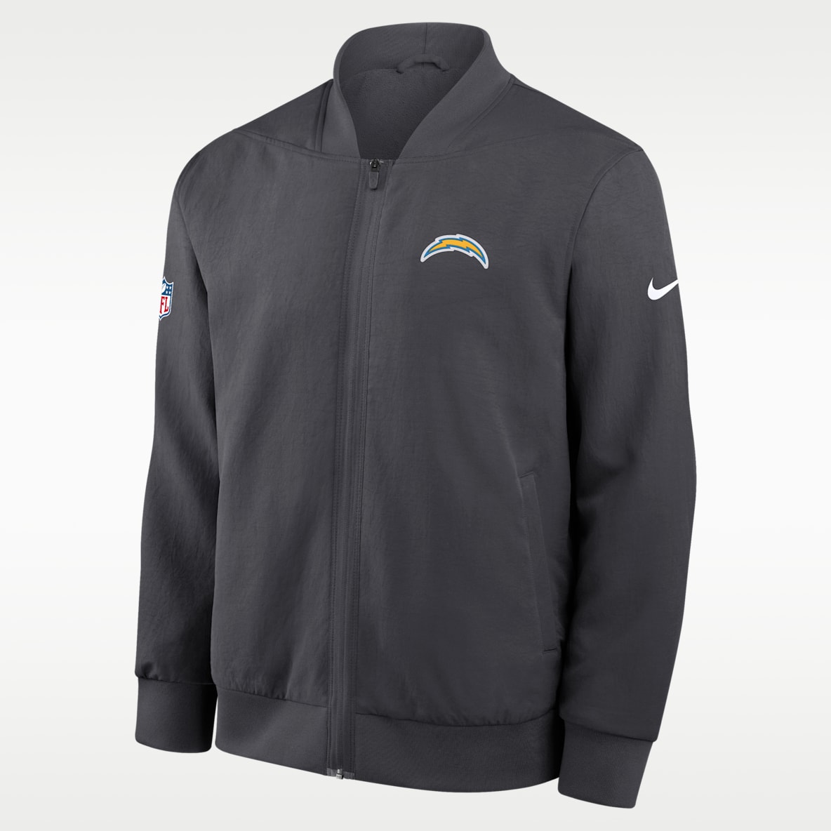 Los Angeles Chargers Sideline Chamarra bomber Nike de la NFL de cierre completo para hombre