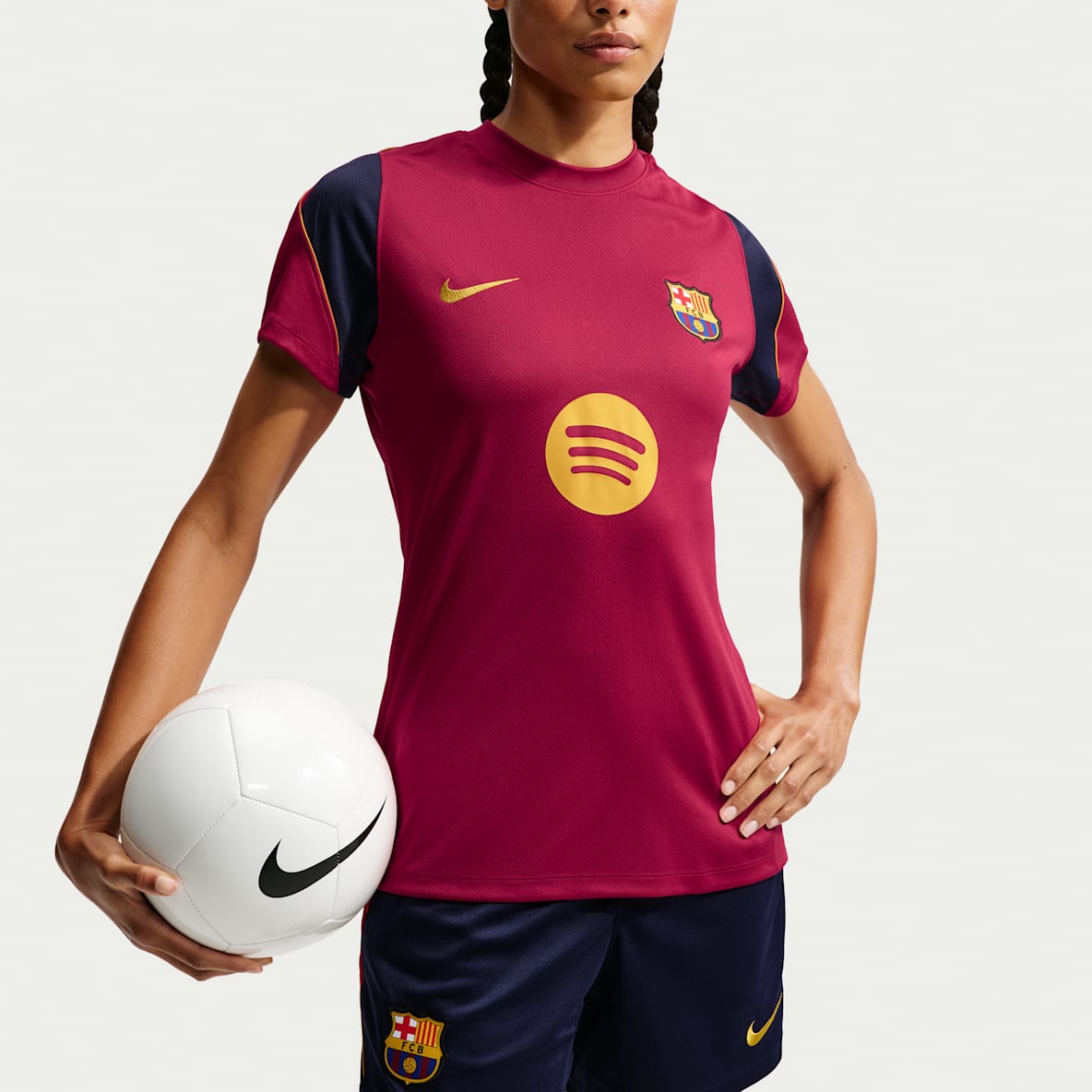 FC Barcelona Strike Nike Dri-FIT voetbaltop met korte mouwen voor dames