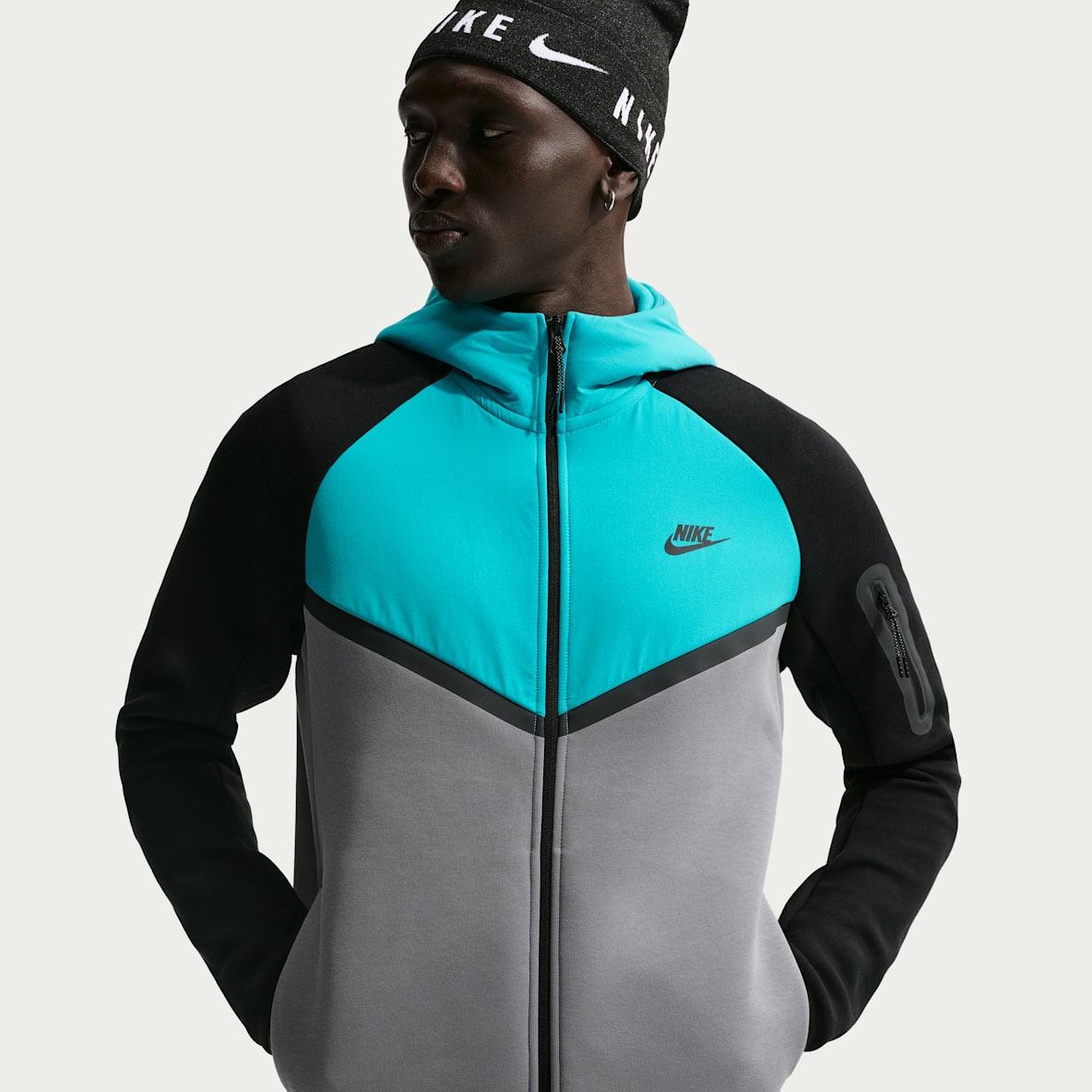 Nike Tech Windrunner-Jacke aus Fleece mit durchgehendem Reißverschluss (Herren)