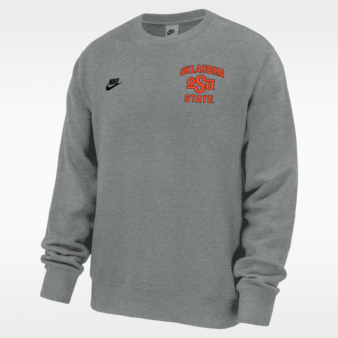 Oklahoma State Cowboys Club Sudadera de futbol de cuello redondo Nike de tejido Fleece para hombre
