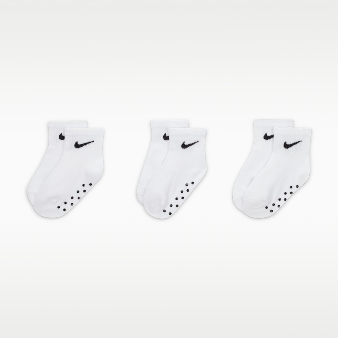 Nike Toddler Swoosh Ankle Gripper Socks (3-Pairs)