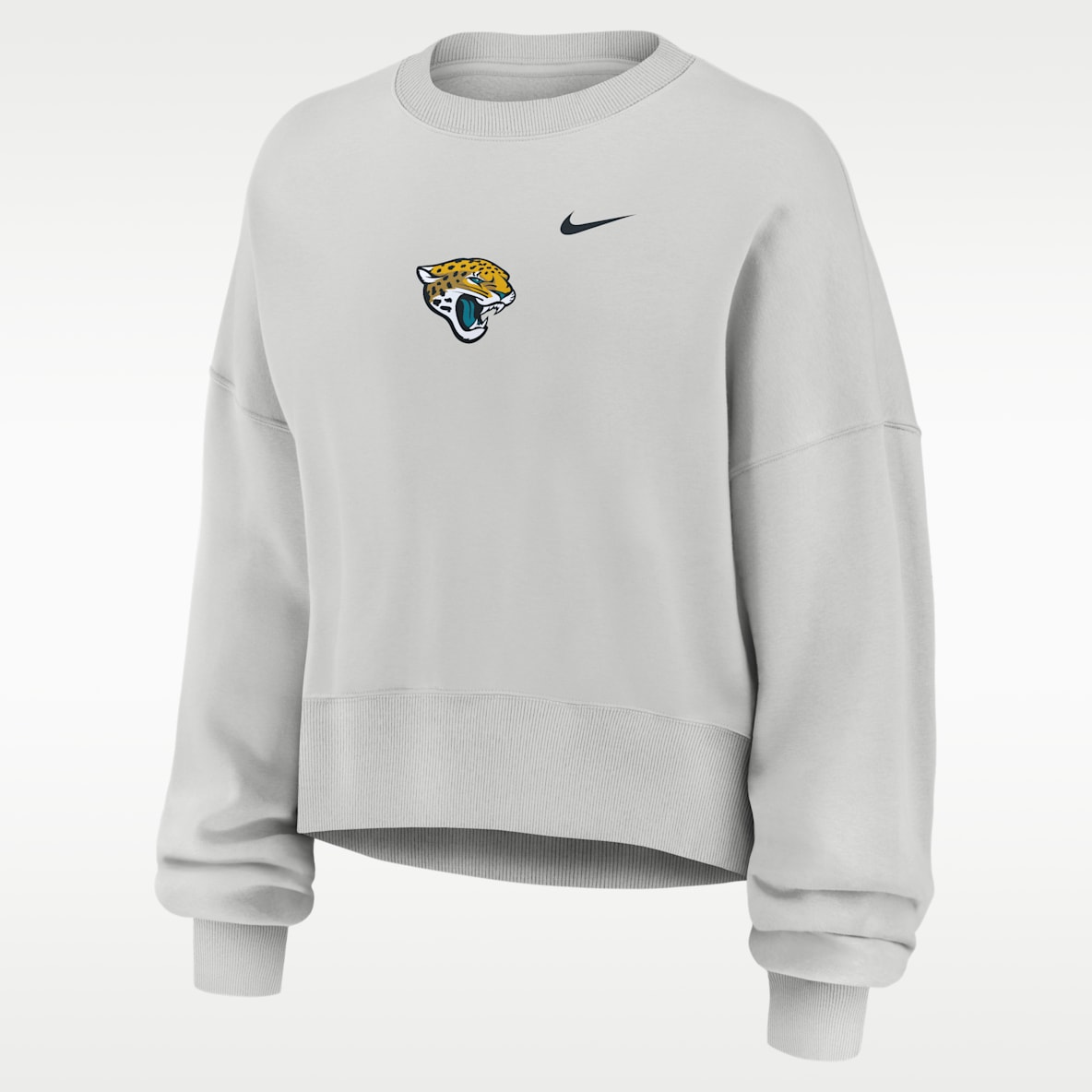 Jacksonville Jaguars Primetime Phoenix Sudadera de cuello redondo sin cierre Nike de la NFL oversized para mujer